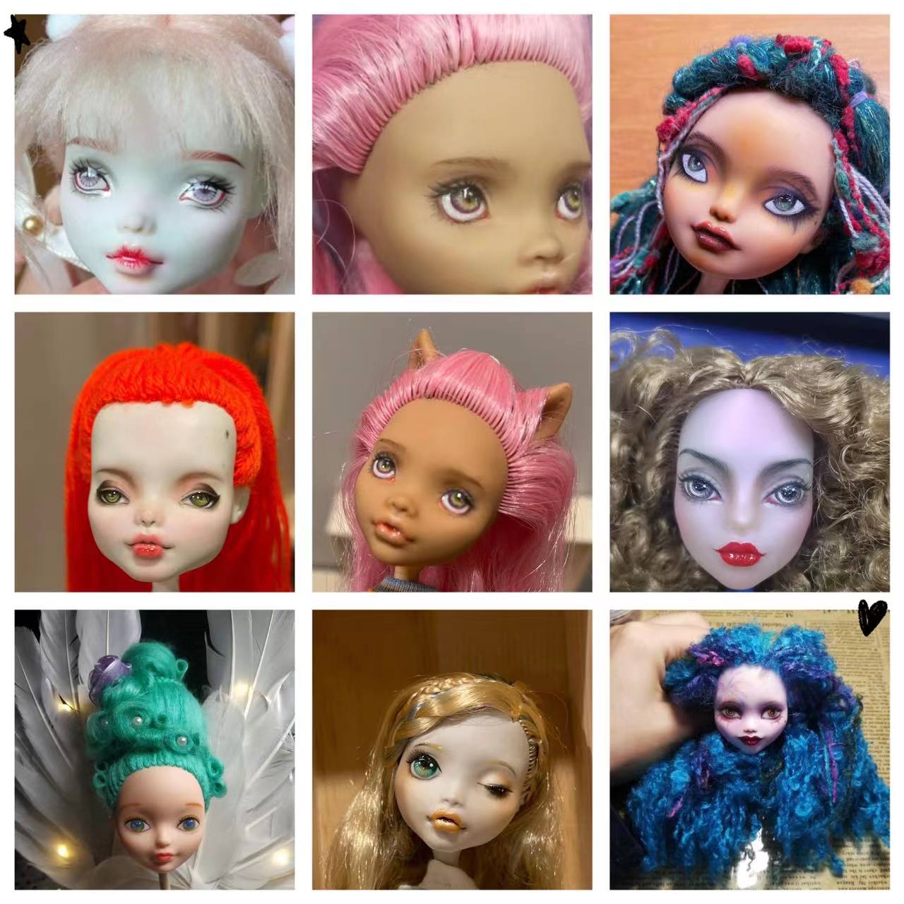 다른 스타일 괴물 높은 액세서리 장난감 소녀 선물 머리 액세서리 패션 괴물 높은 머리 장난감
